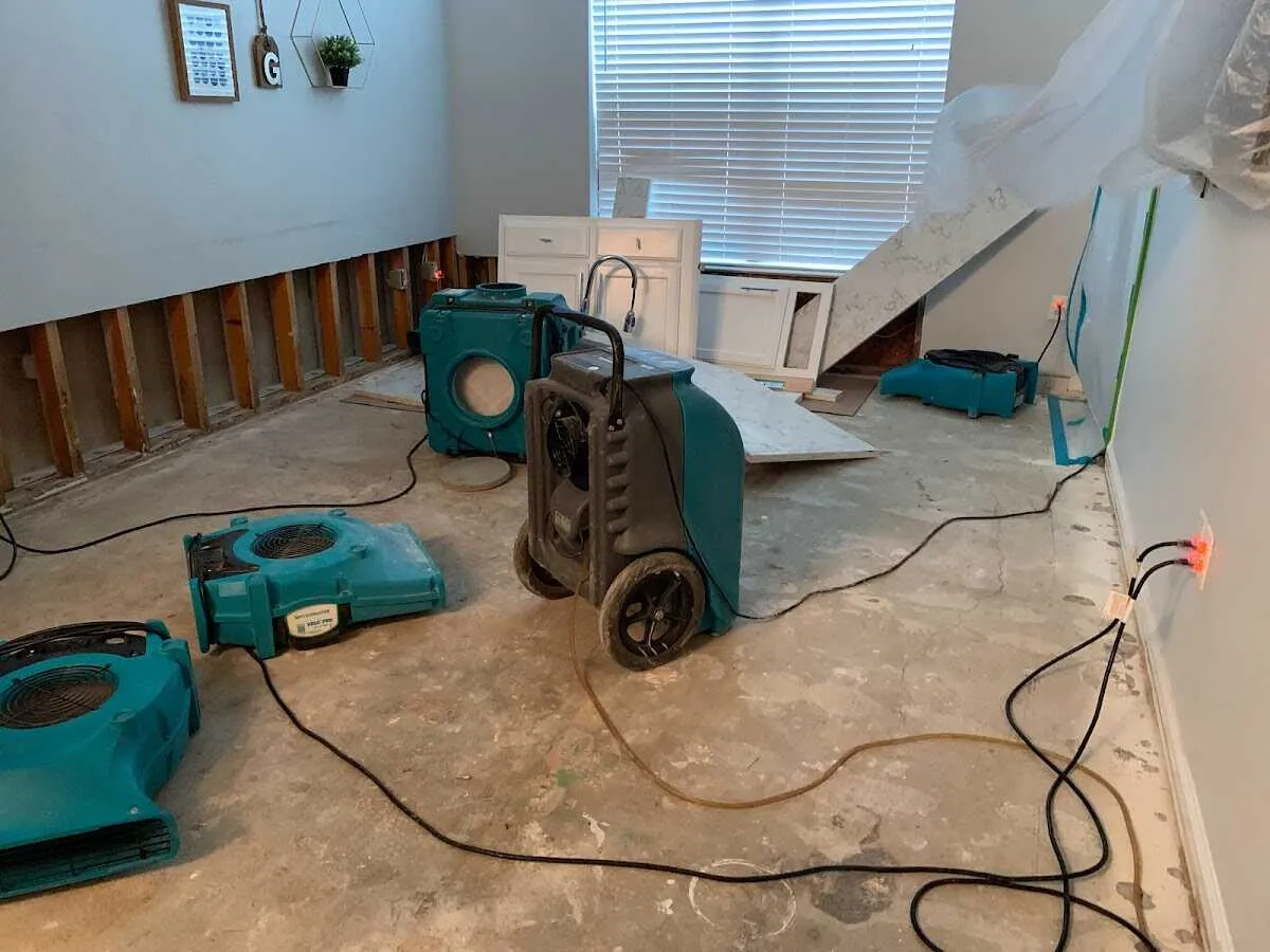Dehumidifier in flood-cut room for Water Extraction & Removal in West Milford